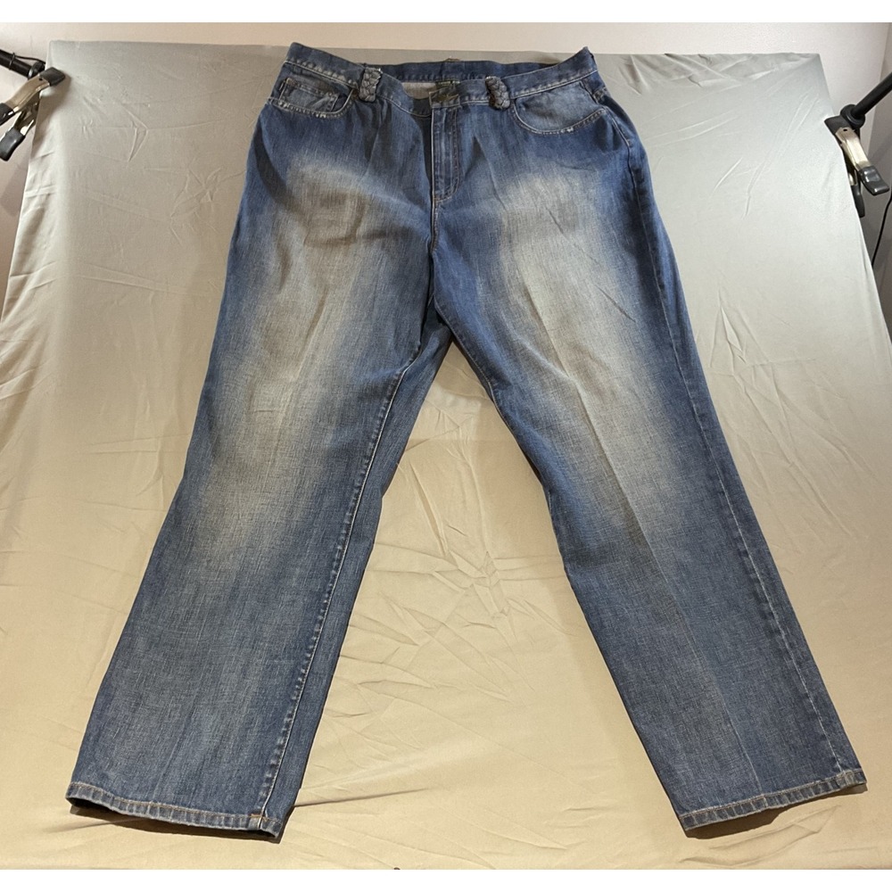 Ralph Lauren Women's Jeans Size 18W Blue Denim Classic Straight Leg Mid Rise Pan